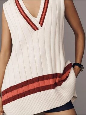 By Anthropologie Sporty V-Neck Sweater Vest